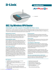 D-Link AirPlus G+ DI-824VUP+ Brochure & Specs