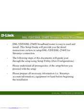 D-Link DSL-2540T Setup Procedure