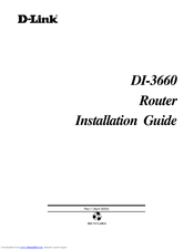 D-Link Router DI-3660 Installation Manual