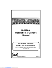 MERIT INDUSTRIES MoD BoX Installation & Owner's Manual