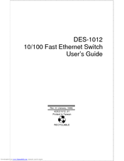 D-Link DES-1012 User Manual