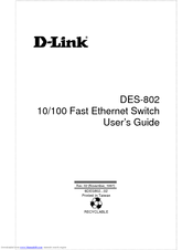 D-Link DES-802 - Switch User Manual