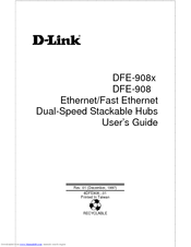 D-Link DFE-908 - Hub - Stackable User Manual
