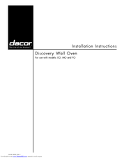 Dacor Discovery MOV227 Installation Instructions Manual