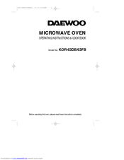 Daewoo KOR-63DB/63FB Operating Instructions Manual