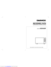 Daewoo KOR-810P Operating Instructions Manual