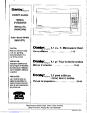 Danby Designer DMW1157PL Owner's Manual
