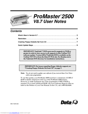 Data Technology PRO MASTER 2500 User Notes