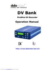 Datavideo DV Bank Operation Manual