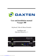 Daxten Voyager 300 User And Installation Manual