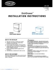 DCS DishDrawer DS224 Series Installation Instructions Manual