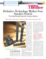 Definitive Technology Mythos Three Brochure & Specs