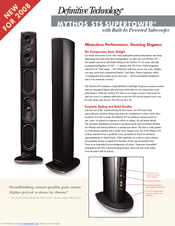 Definitive Technology Mythos STS Supertower Specifications