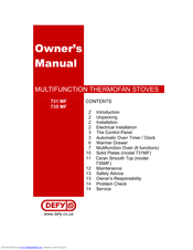 Defy Thermofan 731 MF Owner's Manual