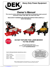 DEK 36H Owner's Manual