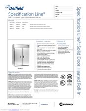 Delfield SAHRI1-S Specification