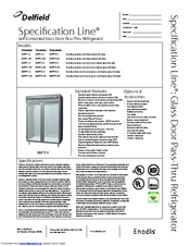Delfield Specification Line SARPT1-GH Specifications