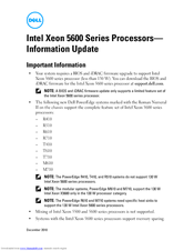 Dell Intel Xeon 5600 Series Information Update