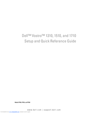 Dell 1510 - Vostro - Core 2 Duo 2.1 GHz Setup And Quick Reference Manual