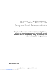 Dell 464-2090 - Vostro - 420 Setup And Quick Reference Manual