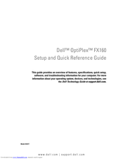 Dell OptiPlex DC01T Setup And Quick Reference Manual