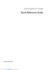 Dell OptiPlex GX280 DHP Quick Reference Manual