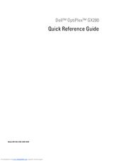 Dell GX280DT - GX280 Desktop Computer Quick Reference Manual