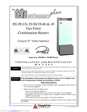 Delta Performance PG PLUS-40 Installation And Maintenance Manual