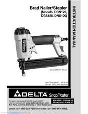 Delta ShopMaster DBN125 Instruction Manual