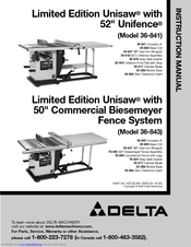Delta Unisaw 36-841 Manuals | ManualsLib
