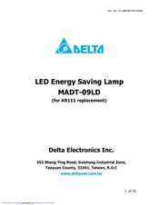 Delta LED Energy Saving Lamp MADT-09LD Specifications