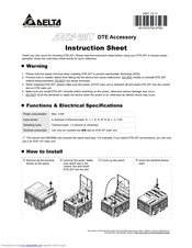 Delta Electronics DTE-20T Instruction Sheet
