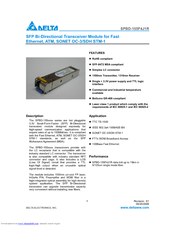 Delta Electronics SFP Bi-Directional Transceiver Module SPBD-155F4J1R Specification Sheet