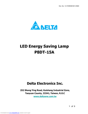 Delta LED Energy Saving Lamp P8DT-15A Specification
