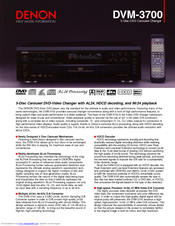 Denon DVM-3700 Specification Sheet