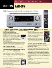 Denon AVR-885S Datasheet