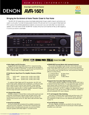 Denon AVR-1601 Brochure & Specs