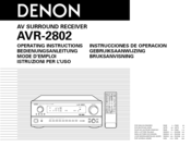Denon AVR-982 Operating Instructions Manual