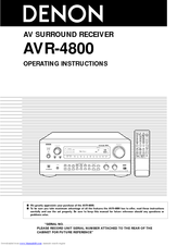 Denon AVR-4800 Operating Instructions Manual