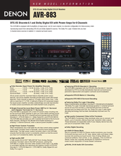 Denon AVR-883 Manuals | ManualsLib