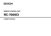 Denon RC-7000CI - Remote Control - Infrared/radio Owner's Manual