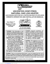 FMI Heat Majic FVF30N Operation And Installation Manual