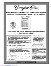 Desa Comfort Glow CGN6L Owner's Operation And Installation Manual