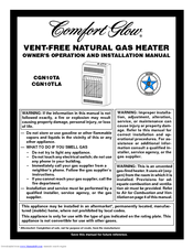 Desa Comfort Glow CGN10TLA Owner's Operation And Installation Manual
