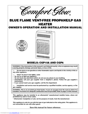 Desa Comfort Glow CGP6 Owner's Operation And Installation Manual