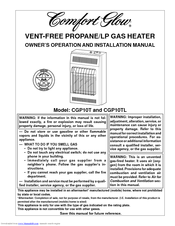 Desa Comfort Glow CGP10T Owner's Operation And Installation Manual