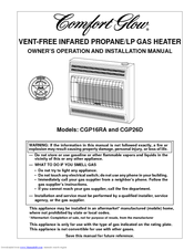 Desa Comfort Glow CGP16RA Owner's Operation And Installation Manual