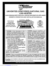 FMI FLAME-MAX FVFM27NR Owner's Operation And Installation Manual