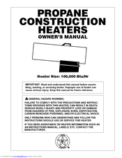 Desa PROPANE CONSTRUCTION HEATERS Owner's Manual
