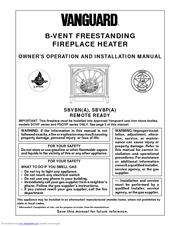 Vanguard SBVBP(A) Owner's Operation And Installation Manual